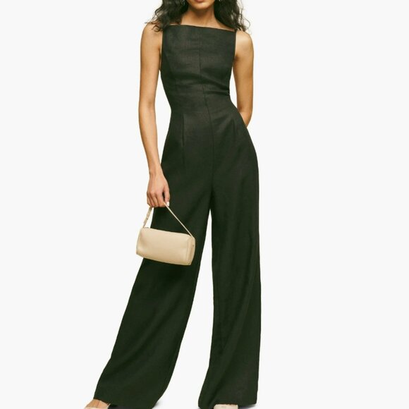 NEW Reformation Ciara Linen Wide Leg Jumpsuit SIZE 4#2579* - Picture 1 of 7